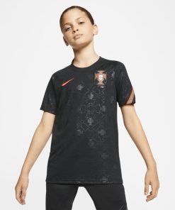 Kortærmet Portugal-fodboldtrøje til store børn - Sort