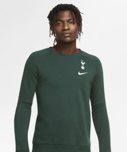 Langærmet Tottenham Hotspur-fodboldcrewtrøje i fleece til mænd - Grøn