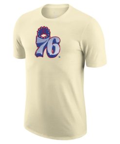 Philadelphia 76ers Earned Edition Nike Dri-FIT NBA Logo-T-Shirt til mænd - Hvid