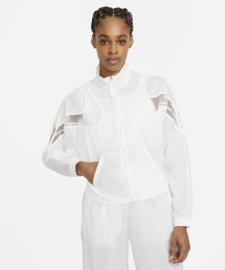 Vævet Nike Sportswear-jakke til kvinder - Hvid