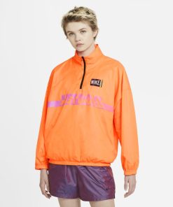 Vævet Nike Sportswear-pulloverjakke til kvinder - Orange