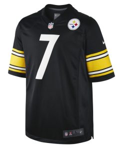 NFL Pittsburgh Steelers (Ben Roethlisberger)-fodboldtrøje til mænd - Sort