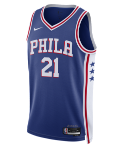 Philadelphia 76ers Icon Edition 2022/23 Nike Dri-FIT NBA Swingman-trøje - Blå
