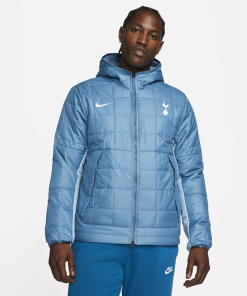 Fleeceforet Tottenham Hotspur Nike-jakke med hætte til mænd - Blå