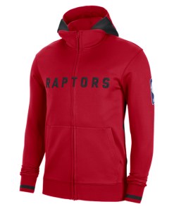 Toronto Raptors Showtime Nike Dri-FIT NBA-hættetrøje med fuld lynlås til mænd - Rød
