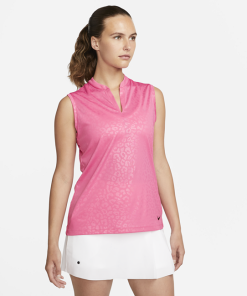 Ærmeløs Nike Dri-FIT Victory-golfpolo til kvinder - Pink
