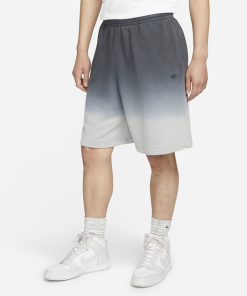 Dip-dyed Nike Club+-shorts i french terry til mænd - Grå