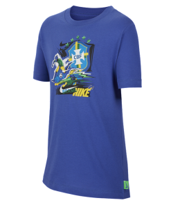 Brasilien Player-T-shirt til større børn - Blå