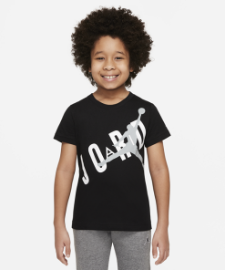 Jordan Throwback grafik-t-shirt til mindre børn - Sort