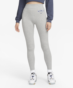Højtaljede Nike Sportswear-leggings med logo til kvinder - Grå