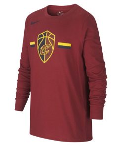 Cleveland Cavaliers Nike Dri-FIT Logo-langærmet NBA-T-Shirt til store børn - Rød